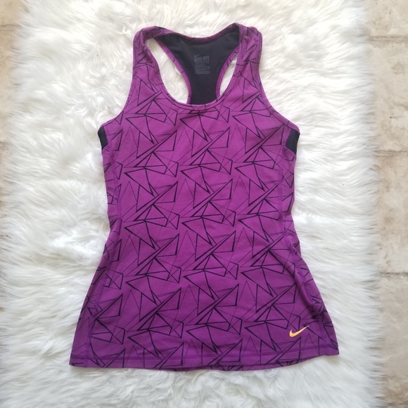 Nike Dri Fit Slim Fit Racerback Printed Tank Top - Picture 1 of 11